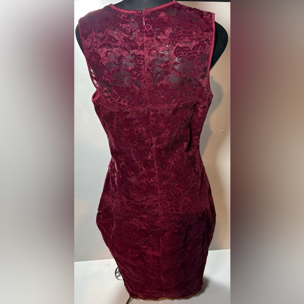 Guess Burgundy - Red Lace and Velvet Dress - Picture 4 of 9